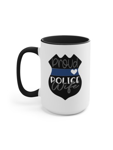 "Proud Police Wife" - Two-Tone Coffee Mug 15oz