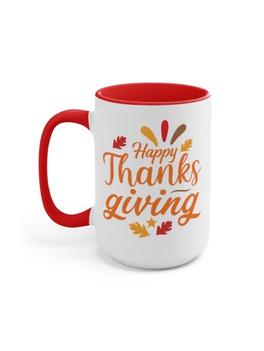 "Happy Thanksgiving" #1 - Two-Tone Coffee Mug 15oz