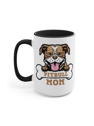 "Pitbull Mom" #1 - Two-Tone Coffee Mug 15oz