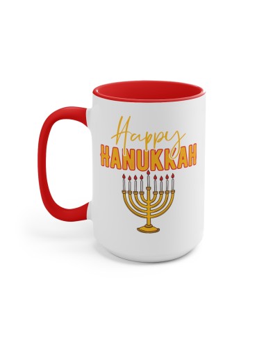 "Happy Hanukkah" #2 - Two-Tone Coffee Mug 15oz