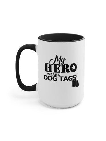 "My Hero Wears Tags" #1 - Two-Tone Coffee Mug 15oz