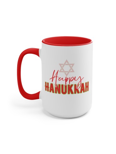 "Happy Hanukkah" #1 - Two-Tone Coffee Mug 15oz