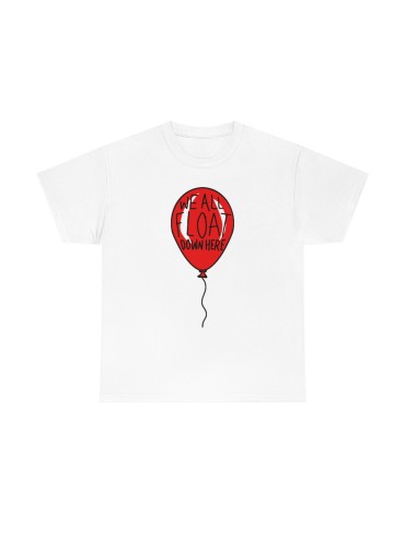 "We All Float Down Here" It - Unisex Heavy Cotton Tee