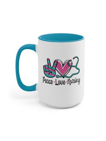 "Peace Love Nursing" #1 - Two-Tone Coffee Mug 15oz