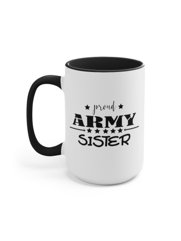 "Proud Army Sister" #1 - Two-Tone Coffee Mug 15oz