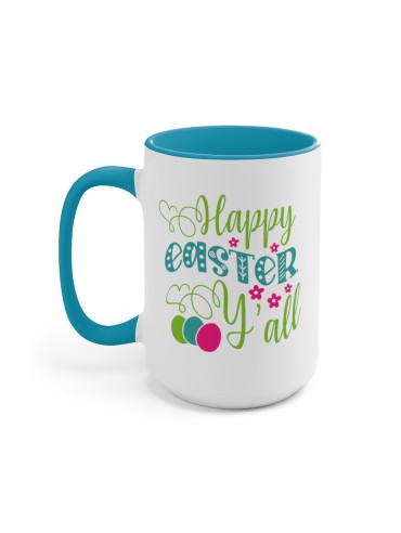 "Happy Easter Y'all" #1 - Two-Tone Coffee Mug 15oz