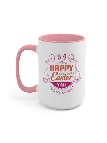 "Happy Easter Y'all" #2 - Two-Tone Coffee Mug 15oz