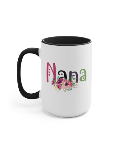 "Nana" w/ Roses - Two-Tone Coffee Mug