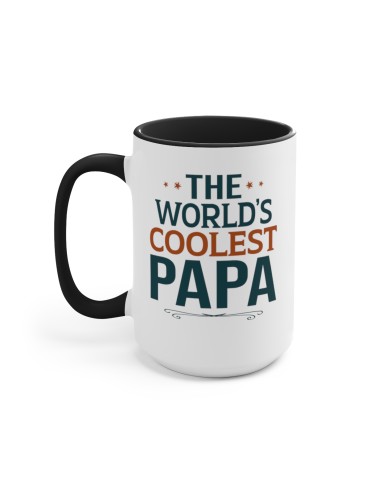 "World's Coolest Papa" - Two-Tone Coffee Mug 15oz