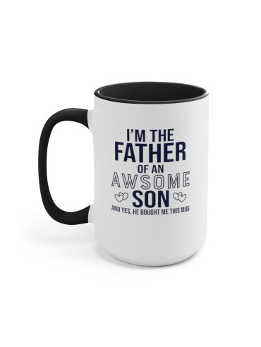 "Father Of Awesome Son" - Two-Tone Coffee Mug 15oz