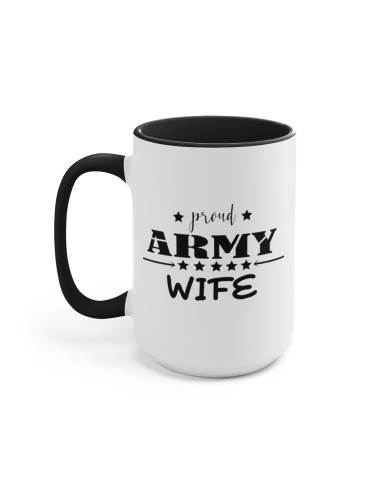 "Proud Army Wife" #1 - Two-Tone Coffee Mug 15oz