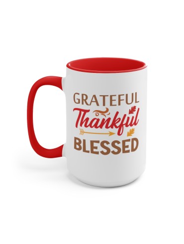 "Grateful Thankful Blessed" #1 - Two-Tone Coffee Mug 15oz