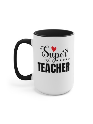 "Super Teacher" #1 - Two-Tone Coffee Mug 15oz