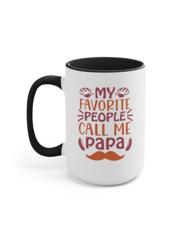 "My Favorite People Call Me Papa" - Two-Tone Coffee Mug 15oz