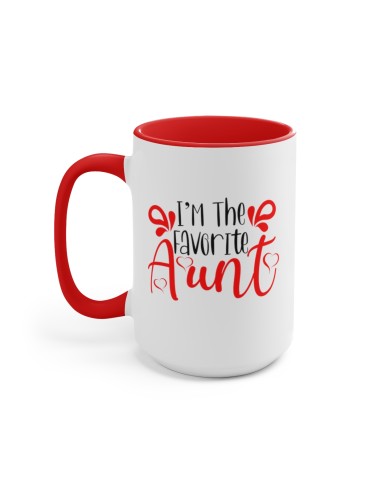 "I'm The Favorite Aunt" - Two-Tone Coffee Mug 15oz