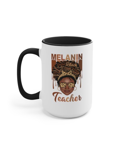 "Melanin Teacher" - Two-Tone Coffee Mug 15oz