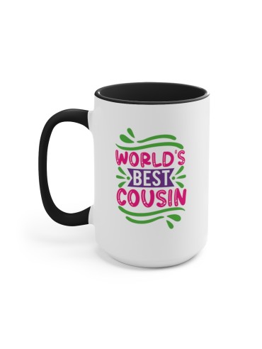 "World' Best Cousin" #1 - Two-Tone Coffee Mug 15oz