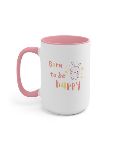 "Born To Be Happy" - Two-Tone Coffee Mug 15oz