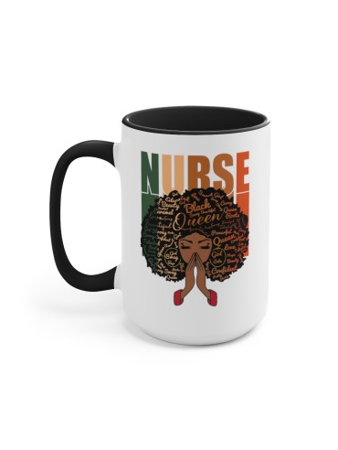 "Black Nurse Queen" #1 - Two-Tone Coffee Mug 15oz