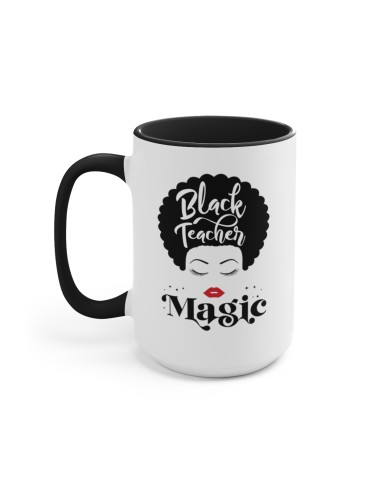 "Black Teacher Magic" - Two-Tone Coffee Mug 15oz