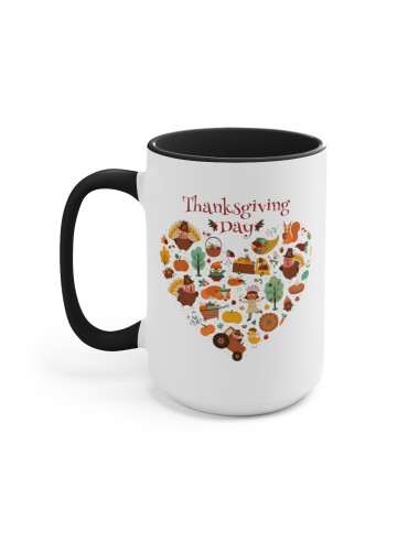 "Thanksgiving Day" - Two-Tone Coffee Mug 15oz