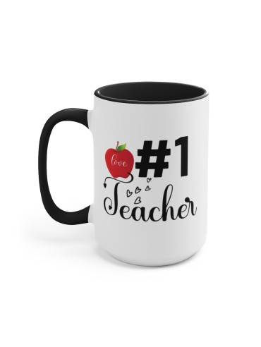 "#1 Teacher" - Two-Tone Coffee Mug 15oz