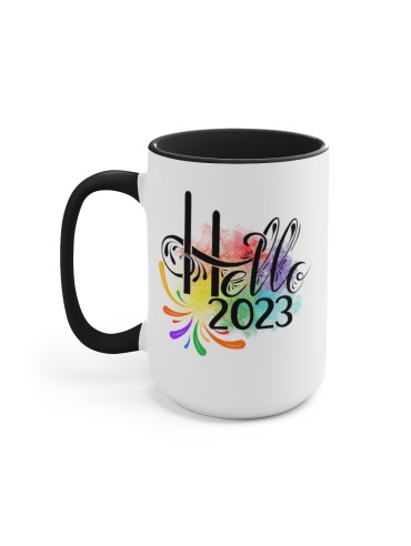 "Hello 2023" #14 - Two-Tone Coffee Mug 15oz