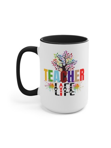 "Teacher Life" - Two-Tone Coffee Mug 15oz