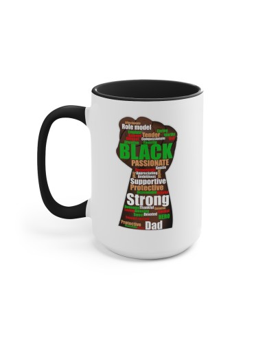 "Black Strong Dad" - Two-Tone Coffee Mug 15oz