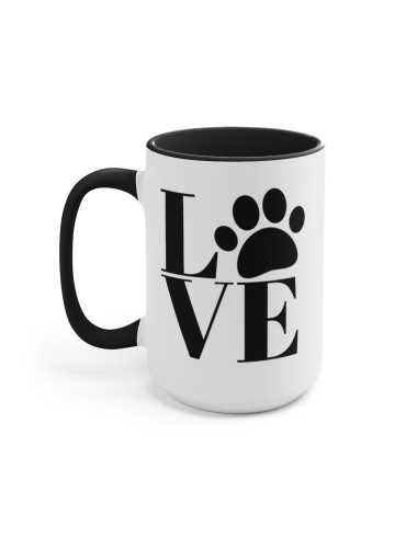 "Love" Paw Print #1 - Two-Tone Coffee Mug 15oz