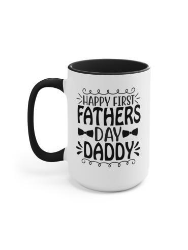 "Happy 1st Father's Day Daddy" #1 - Two-Tone Coffee Mug 15oz