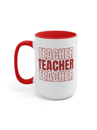 "Teacher Teacher Teacher" - Two-Tone Coffee Mug 15oz