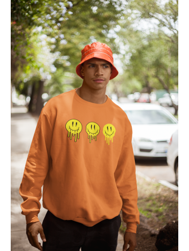 "Triple Smiley Droopy Face" - Unisex Heavy Blend™ Crewneck Sweatshirt