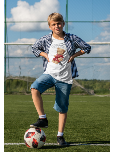 "Soccer Bear" #2 - Kids Heavy Cotton™ Tee